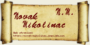 Novak Mikolinac vizit kartica